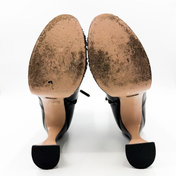 Gucci Janaya GG Black Leather Platform Boots Heels EU 40 US 10 - Picture 8 of 13